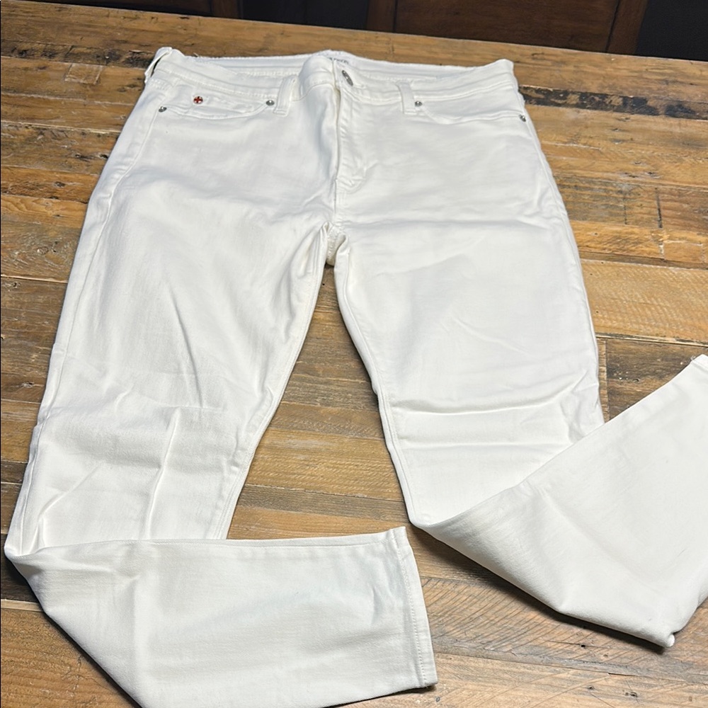 Hudson Jeans White Ankle Cropped Denim